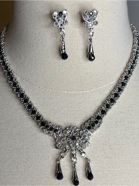Indian Silver and Black Jewelry Set NWOT